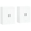 vidaXL Armoires murales 2 pcs blanc bois d'ing&eacute;nierie