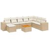 vidaXL Salon de jardin avec coussins 9 pcs beige r&eacute;sine tress&eacute;e