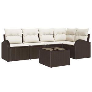 vidaXL Ensemble de Canap&eacute;s avec coussin Marron Polyester