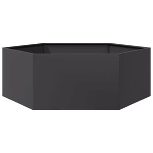vidaXL Jardini&egrave;re noir hexagone 138x120x45 cm acier
