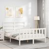 vidaXL Cadre de lit sans matelas blanc 140x190 cm bois de pin massif