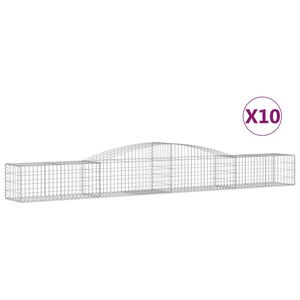 vidaXL Paniers &agrave; gabions arqu&eacute;s 10 pcs 400x50x40/60 cm Fer galvanis&eacute;