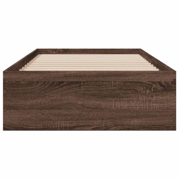 vidaXL Cadre de lit avec tiroirs sans matelas ch&ecirc;ne marron 100x200 cm