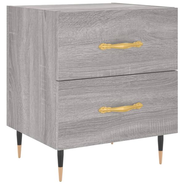 vidaXL Table de chevet sonoma gris 40x35x47,5 cm bois d&rsquo;ing&eacute;nierie