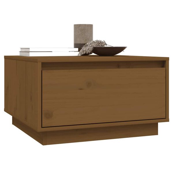 vidaXL Table basse Marron miel 55x56x32 cm Bois massif de pin