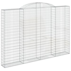 vidaXL Panier de gabions arqu&eacute; 300x30x200/220 cm Fer galvanis&eacute;