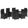 vidaXL Ensemble de salle &agrave; manger pour jardin 7 pcs Noir polyrotin