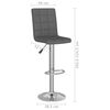 vidaXL Tabouret de bar Gris fonc&eacute; Tissu