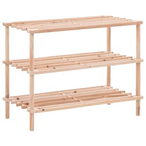 vidaXL Range-chaussures &agrave; 3 &eacute;tag&egrave;res Bois de sapin solide