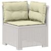 vidaXL Canap&eacute; de jardin 1 place avec coussins look rotin PP Blanc