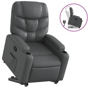 vidaXL Fauteuil inclinable Gris Similicuir