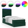 vidaXL Cadre de lit ottoman avec matelas vert foncé 90x200 cm velours