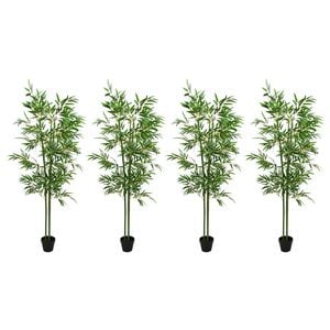 vidaXL Arbre en Bambou Artificiel 4 pc Vert 60 x 18 x 190 cm