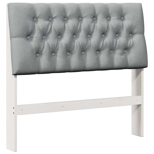 vidaXL T&ecirc;te de lit capitonn&eacute;e Gris clair 100 cm Pin massif