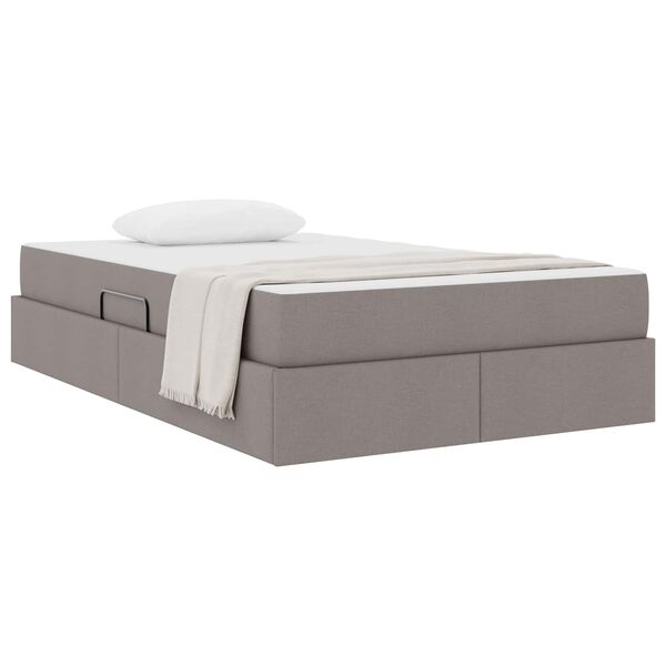 vidaXL Lit avec rangement et matelas Taupe 120 x 190 cm Polyester