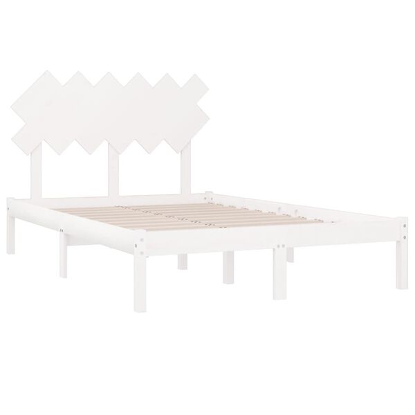 vidaXL Cadre de lit sans matelas blanc 120x190 cm bois massif