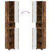 vidaXL Ensemble de mobilier de salle de bain 4 pcs Ch&ecirc;ne fum&eacute;