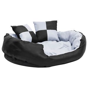 vidaXL Coussin r&eacute;versible lavable pour chien Gris et noir 85x70x20 cm