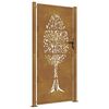 vidaXL Portail de jardin 100x175 cm en acier Corten avec motif arbre