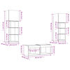 vidaXL Meuble TV muraux 4 pcs avec lumi&egrave;res LED ch&ecirc;ne fum&eacute;