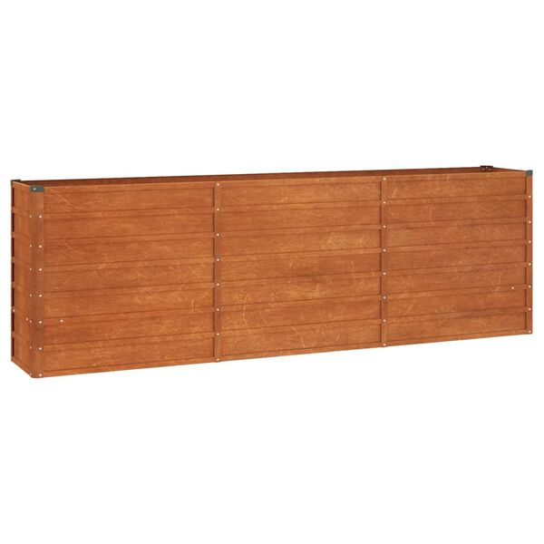 vidaXL Lit sur&eacute;lev&eacute; de jardin rouill&eacute; 240x40x77 cm acier corten