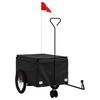 vidaXL Remorque de v&eacute;lo noir 45 kg fer