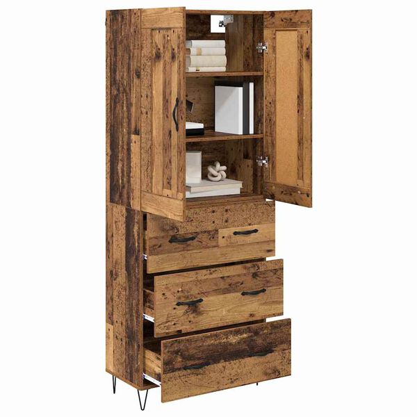 vidaXL Haut Armoire Bois Ancien 69,5 x 34 x 180 cm Bois d'ing&eacute;nierie