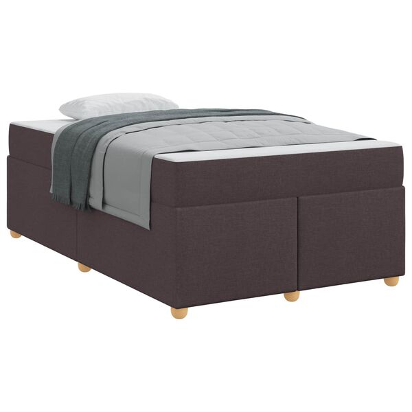 vidaXL Cadre de lit avec matelas Marron fonc&eacute; 120 x 190 cm tissu
