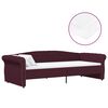 vidaXL Lit avec matelas et &eacute;clairage USB Violet Tissu 90x200 cm