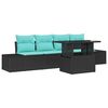 vidaXL Ensemble de Canap&eacute;s 5 pc 4-Nombre de places Noir et Bleu