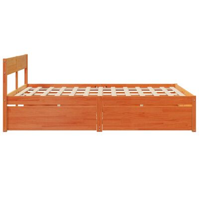 vidaXL Cadre de lit sans matelas cire marron 140x200cm bois pin massif