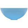 vidaXL Lavabo rond de salle de bain Bleu clair mat 32,5x14cm Céramique