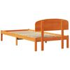 vidaXL Cadre de lit avec t&ecirc;te de lit Brun cire 90 x 190 cm Pin massif