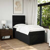 vidaXL Sommier &agrave; lattes de lit et matelas Noir 80x200 cm Tissu
