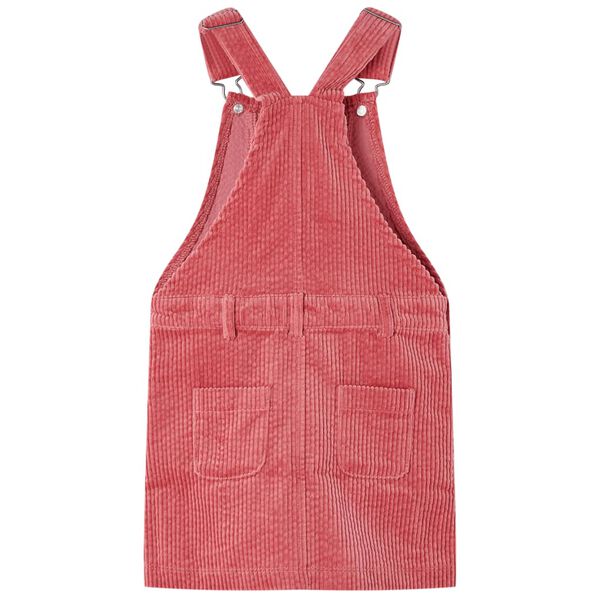 Robe salopette pour enfants velours côtelé rose 104
