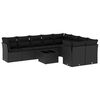 vidaXL Salon de jardin 10 pcs avec coussins noir r&eacute;sine tress&eacute;e