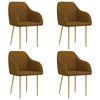 vidaXL Chaises &agrave; manger lot de 4 marron velours