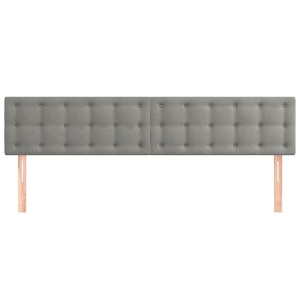 vidaXL T&ecirc;tes de lit Gris clair 180x5x78/88 cm Velours
