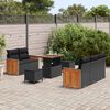 vidaXL Ensemble de canap&eacute; de jardin avec coussin 10 pcs Noir polyrotin