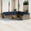 vidaXL Salon de jardin 11 pcs avec coussins gris r&eacute;sine tress&eacute;e