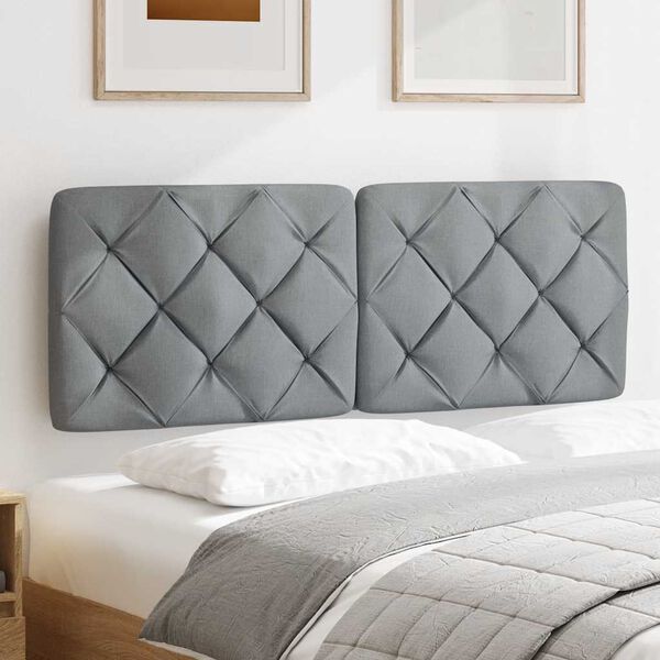 vidaXL Coussin de t&ecirc;te de lit gris clair 120 cm tissu
