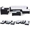 vidaXL Salon de jardin 6 pcs avec coussins r&eacute;sine tress&eacute;e noir