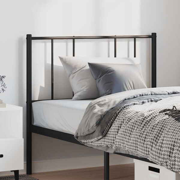 vidaXL T&ecirc;te de lit m&eacute;tal noir 100 cm