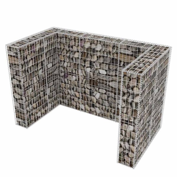 vidaXL Cadre &agrave; gabion de poubelle double Acier 180 x 100 x 120 cm