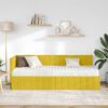 vidaXL Cadre de lit d'angle avec matelas 2 pcs Jaune Velours