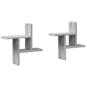vidaXL &Eacute;tag&egrave;res murales 2pcs sonoma gris 38x12x38 cm bois d&rsquo;ing&eacute;nierie
