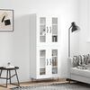 vidaXL Buffet haut Blanc brillant 69,5x34x180 cm Bois d'ing&eacute;nierie
