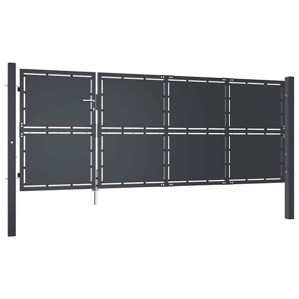 vidaXL Portail de jardin en acier 350 x 125 cm anthracite