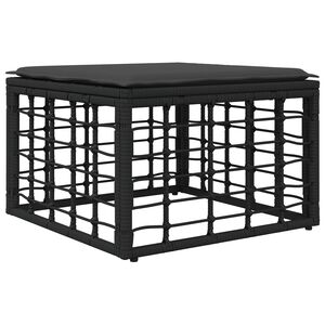 vidaXL Pouf de Jardin Noir polyrotin