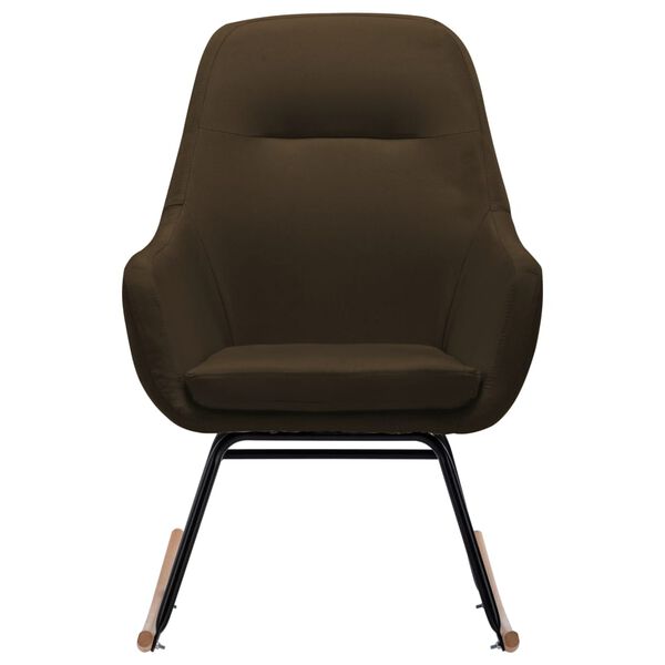 vidaXL Chaise &agrave; bascule Marron Tissu